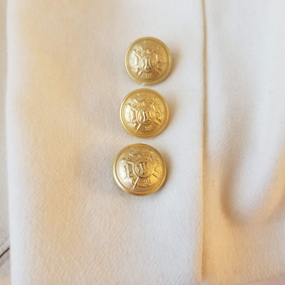 Vintage Valerie Stevens 100% Pure Wool Military Jacket Womens Size US 8. Cream - Picture 3 of 6